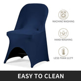 Lofaris Navy Blue Open Back Stretch Spandex Folding Chair Cover